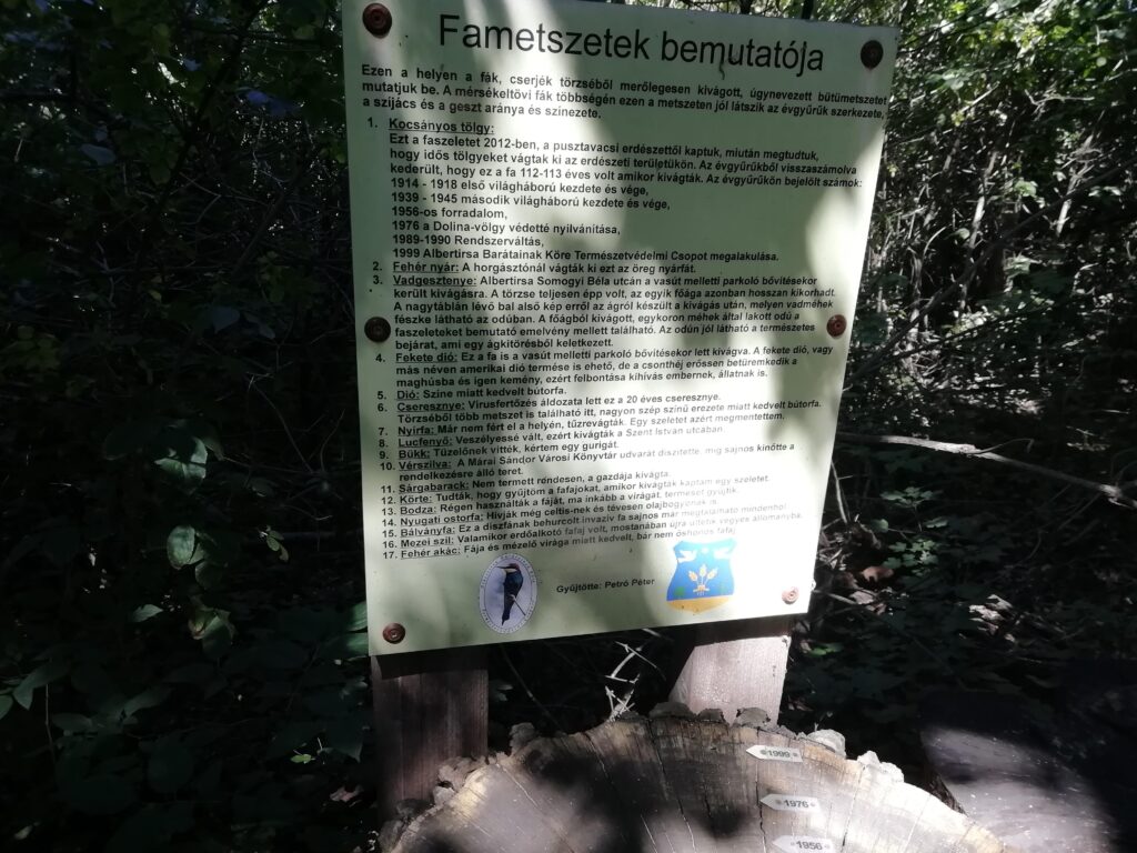 A fa szerkezete, élőhelyként betöltött szerepe tábla